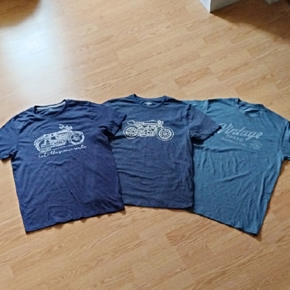 Men's Blue Graphic T-Shirts Set